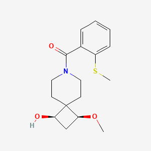 molecular formula C17H23NO3S B5538374 (1R*,3S*)-3-methoxy-7-[2-(methylthio)benzoyl]-7-azaspiro[3.5]nonan-1-ol 