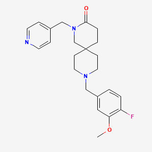 molecular formula C23H28FN3O2 B5538393 9-(4-fluoro-3-methoxybenzyl)-2-(pyridin-4-ylmethyl)-2,9-diazaspiro[5.5]undecan-3-one 