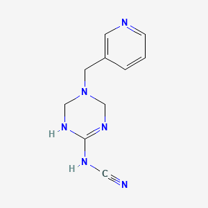 molecular formula C10H12N6 B5538416 [5-(3-吡啶基甲基)-1,4,5,6-四氢-1,3,5-三嗪-2-基]氰胺 