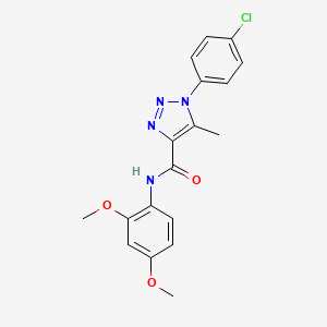 molecular formula C18H17ClN4O3 B5538429 1-(4-chlorophenyl)-N-(2,4-dimethoxyphenyl)-5-methyl-1H-1,2,3-triazole-4-carboxamide 