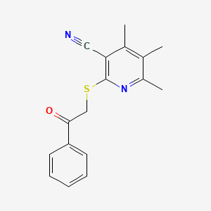molecular formula C17H16N2OS B5538441 4,5,6-trimethyl-2-[(2-oxo-2-phenylethyl)thio]nicotinonitrile CAS No. 5231-58-3