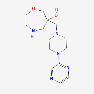 molecular formula C14H23N5O2 B5538445 6-{[4-(2-pyrazinyl)-1-piperazinyl]methyl}-1,4-oxazepan-6-ol dihydrochloride 