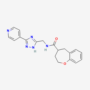molecular formula C19H19N5O2 B5538469 N-[(3-pyridin-4-yl-1H-1,2,4-triazol-5-yl)methyl]-2,3,4,5-tetrahydro-1-benzoxepine-4-carboxamide 