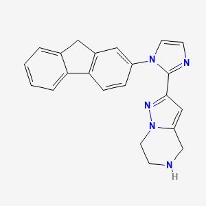 molecular formula C22H19N5 B5538499 2-[1-(9H-fluoren-2-yl)-1H-imidazol-2-yl]-4,5,6,7-tetrahydropyrazolo[1,5-a]pyrazine hydrochloride 