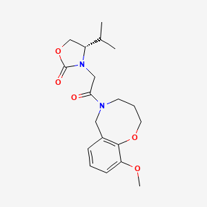 molecular formula C19H26N2O5 B5538505 (4S)-4-isopropyl-3-[2-(10-methoxy-3,4-dihydro-2H-1,5-benzoxazocin-5(6H)-yl)-2-oxoethyl]-1,3-oxazolidin-2-one 