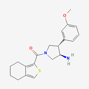 molecular formula C20H24N2O2S B5538513 (3R*,4S*)-4-(3-methoxyphenyl)-1-(4,5,6,7-tetrahydro-2-benzothien-1-ylcarbonyl)pyrrolidin-3-amine 