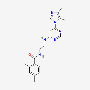 molecular formula C20H24N6O B5538533 N-(2-{[6-(4,5-dimethyl-1H-imidazol-1-yl)-4-pyrimidinyl]amino}ethyl)-2,4-dimethylbenzamide 