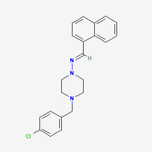 molecular formula C22H22ClN3 B5538544 4-(4-chlorobenzyl)-N-(1-naphthylmethylene)-1-piperazinamine 