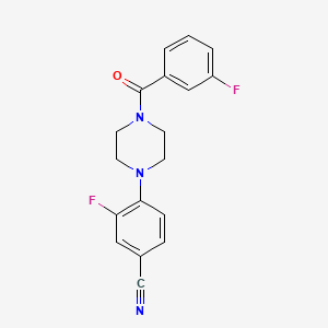 molecular formula C18H15F2N3O B5538564 3-fluoro-4-[4-(3-fluorobenzoyl)-1-piperazinyl]benzonitrile 