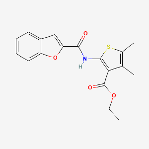 molecular formula C18H17NO4S B5538576 ethyl 2-[(1-benzofuran-2-ylcarbonyl)amino]-4,5-dimethyl-3-thiophenecarboxylate 