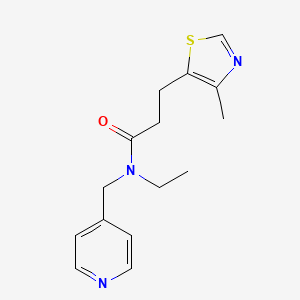 molecular formula C15H19N3OS B5538604 N-ethyl-3-(4-methyl-1,3-thiazol-5-yl)-N-(4-pyridinylmethyl)propanamide 
