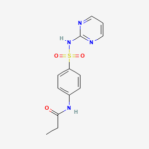 molecular formula C13H14N4O3S B5538609 N-{4-[(2-嘧啶氨基)磺酰基]苯基}丙酰胺 