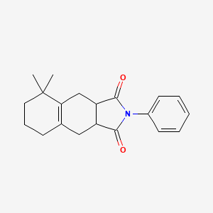 molecular formula C20H23NO2 B5538626 5,5-二甲基-2-苯基-3a,4,5,6,7,8,9,9a-八氢-1H-苯并[f]异吲哚-1,3(2H)-二酮 