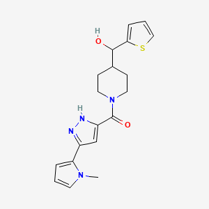molecular formula C19H22N4O2S B5538636 (1-{[3-(1-甲基-1H-吡咯-2-基)-1H-吡唑-5-基]羰基}-4-哌啶基)(2-噻吩基)甲醇 
