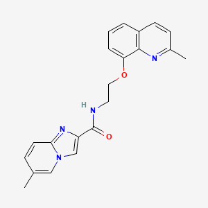 molecular formula C21H20N4O2 B5538649 6-methyl-N-{2-[(2-methyl-8-quinolinyl)oxy]ethyl}imidazo[1,2-a]pyridine-2-carboxamide 
