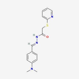 molecular formula C16H18N4OS B5538654 N'-[4-(二甲氨基)亚苄基]-2-(2-吡啶硫代)乙酰肼 