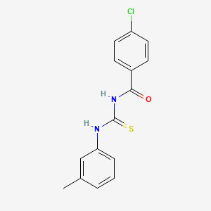 molecular formula C15H13ClN2OS B5538665 4-氯-N-{[(3-甲基苯基)氨基]碳硫代}苯甲酰胺 