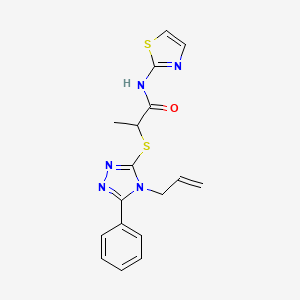molecular formula C17H17N5OS2 B5538674 2-[(4-烯丙基-5-苯基-4H-1,2,4-三唑-3-基)硫代]-N-1,3-噻唑-2-基丙酰胺 