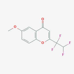 molecular formula C12H8F4O3 B5538686 6-methoxy-2-(1,1,2,2-tetrafluoroethyl)-4H-chromen-4-one 