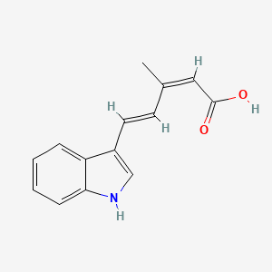 molecular formula C14H13NO2 B5538699 5-(1H-吲哚-3-基)-3-甲基-2,4-戊二烯酸 