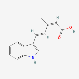 molecular formula C14H13NO2 B5538699 (2Z,4E)-5-(1H-indol-3-yl)-3-methylpenta-2,4-dienoic acid 