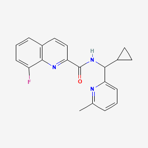 molecular formula C20H18FN3O B5538703 N-[cyclopropyl(6-methyl-2-pyridinyl)methyl]-8-fluoro-2-quinolinecarboxamide 