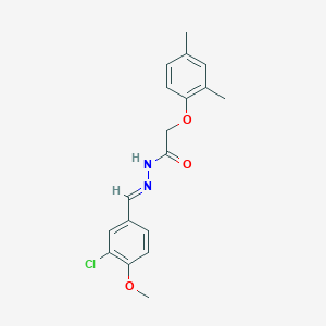 molecular formula C18H19ClN2O3 B5538726 N'-(3-chloro-4-methoxybenzylidene)-2-(2,4-dimethylphenoxy)acetohydrazide 