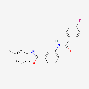 molecular formula C21H15FN2O2 B5538732 4-氟基-N-[3-(5-甲基-1,3-苯并恶唑-2-基)苯基]苯甲酰胺 