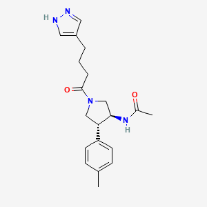 molecular formula C20H26N4O2 B5538775 N-{(3S*,4R*)-4-(4-methylphenyl)-1-[4-(1H-pyrazol-4-yl)butanoyl]-3-pyrrolidinyl}acetamide 