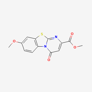 molecular formula C13H10N2O4S B5538783 8-甲氧基-4-氧代-4H-嘧啶并[2,1-b][1,3]苯并噻唑-2-羧酸甲酯 