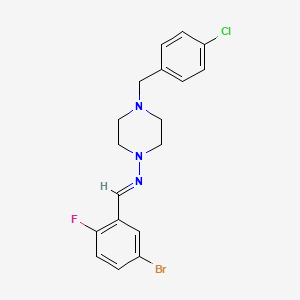 molecular formula C18H18BrClFN3 B5538793 N-(5-bromo-2-fluorobenzylidene)-4-(4-chlorobenzyl)-1-piperazinamine 