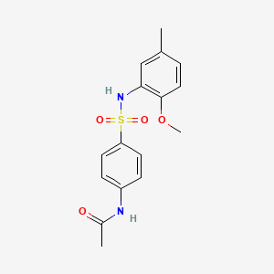 molecular formula C16H18N2O4S B5538801 N-(4-{[(2-methoxy-5-methylphenyl)amino]sulfonyl}phenyl)acetamide 