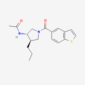 molecular formula C18H22N2O2S B5538872 N-[(3S*,4R*)-1-(1-benzothien-5-ylcarbonyl)-4-propyl-3-pyrrolidinyl]acetamide 
