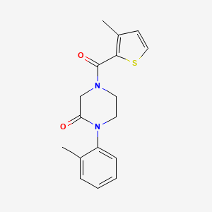 molecular formula C17H18N2O2S B5538879 1-(2-methylphenyl)-4-[(3-methyl-2-thienyl)carbonyl]-2-piperazinone 