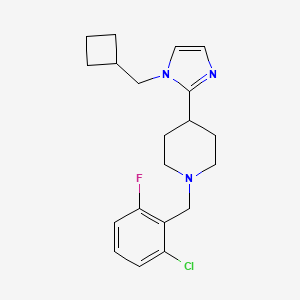 molecular formula C20H25ClFN3 B5538896 1-(2-chloro-6-fluorobenzyl)-4-[1-(cyclobutylmethyl)-1H-imidazol-2-yl]piperidine 