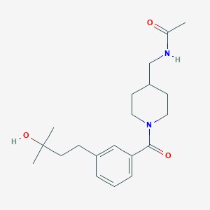 molecular formula C20H30N2O3 B5538904 N-({1-[3-(3-羟基-3-甲基丁基)苯甲酰]-4-哌啶基}甲基)乙酰胺 