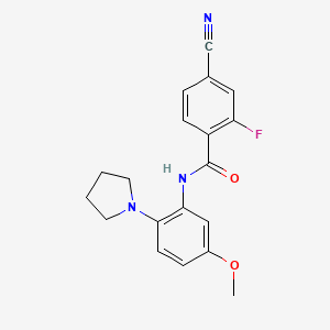 4-cyano-2-fluoro-N-[5-methoxy-2-(1-pyrrolidinyl)phenyl]benzamide