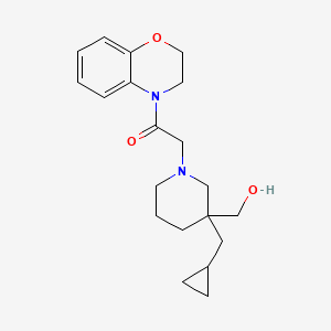 molecular formula C20H28N2O3 B5538931 {3-(cyclopropylmethyl)-1-[2-(2,3-dihydro-4H-1,4-benzoxazin-4-yl)-2-oxoethyl]piperidin-3-yl}methanol 