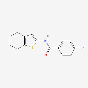 molecular formula C15H14FNOS B5538932 4-fluoro-N-(4,5,6,7-tetrahydro-1-benzothien-2-yl)benzamide 