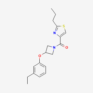 molecular formula C18H22N2O2S B5538949 4-{[3-(3-乙基苯氧基)-1-氮杂环丁基]羰基}-2-丙基-1,3-噻唑 