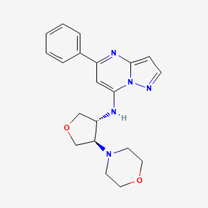 molecular formula C20H23N5O2 B5538972 N-[(3R*,4R*)-4-morpholin-4-yltetrahydrofuran-3-yl]-5-phenylpyrazolo[1,5-a]pyrimidin-7-amine 