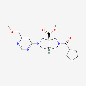 molecular formula C19H26N4O4 B5538991 (3aS*,6aS*)-2-(cyclopentylcarbonyl)-5-[6-(methoxymethyl)pyrimidin-4-yl]hexahydropyrrolo[3,4-c]pyrrole-3a(1H)-carboxylic acid 
