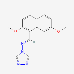 molecular formula C15H14N4O2 B5539023 N-[(2,7-dimethoxy-1-naphthyl)methylene]-4H-1,2,4-triazol-4-amine 