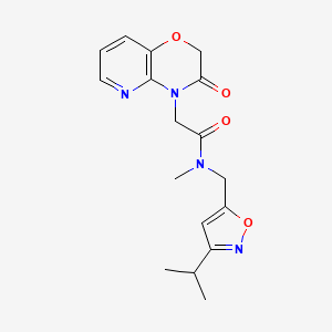molecular formula C17H20N4O4 B5539028 N-[(3-isopropylisoxazol-5-yl)methyl]-N-methyl-2-(3-oxo-2,3-dihydro-4H-pyrido[3,2-b][1,4]oxazin-4-yl)acetamide 