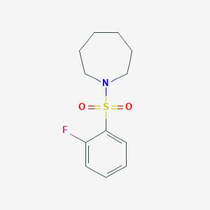 molecular formula C12H16FNO2S B5539030 1-[(2-氟苯基)磺酰基]氮杂环烷 CAS No. 613657-03-7