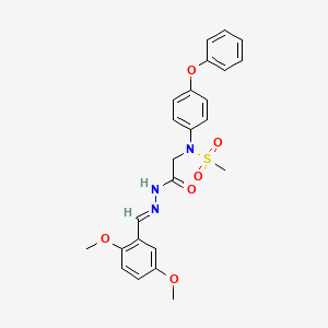 molecular formula C24H25N3O6S B5539036 N-{2-[2-(2,5-dimethoxybenzylidene)hydrazino]-2-oxoethyl}-N-(4-phenoxyphenyl)methanesulfonamide 