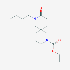 molecular formula C17H30N2O3 B5539042 ethyl 8-(3-methylbutyl)-9-oxo-2,8-diazaspiro[5.5]undecane-2-carboxylate 