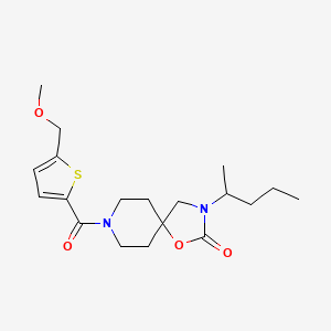 molecular formula C19H28N2O4S B5539058 8-{[5-(甲氧基甲基)-2-噻吩基]羰基}-3-(1-甲基丁基)-1-氧杂-3,8-二氮杂螺[4.5]癸烷-2-酮 
