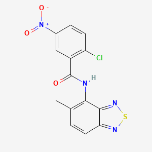 molecular formula C14H9ClN4O3S B5539061 2-氯-N-(5-甲基-2,1,3-苯并噻二唑-4-基)-5-硝基苯甲酰胺 