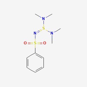 molecular formula C10H17N3O2S2 B5539092 N-[双(二甲氨基)-λ~4~-硫代亚磺酰基]苯磺酰胺 CAS No. 53573-03-8